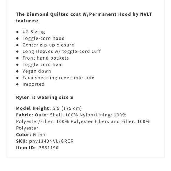 NVLT Reversible Faux Sherpa Puffer Coat, Available in Silver and Black - Picture 11 of 12